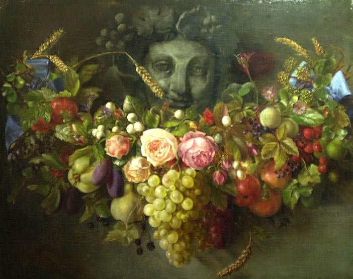 Garland of Fruits and Flowers, painted by Eloise Harriet Stannard